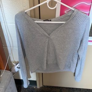 Mind Code grey cropped hoodie